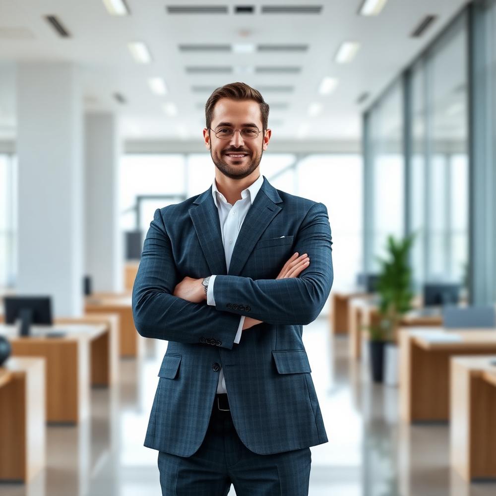 Professional insurance agent at Banda Financial Realty Group office in Hayward, California.